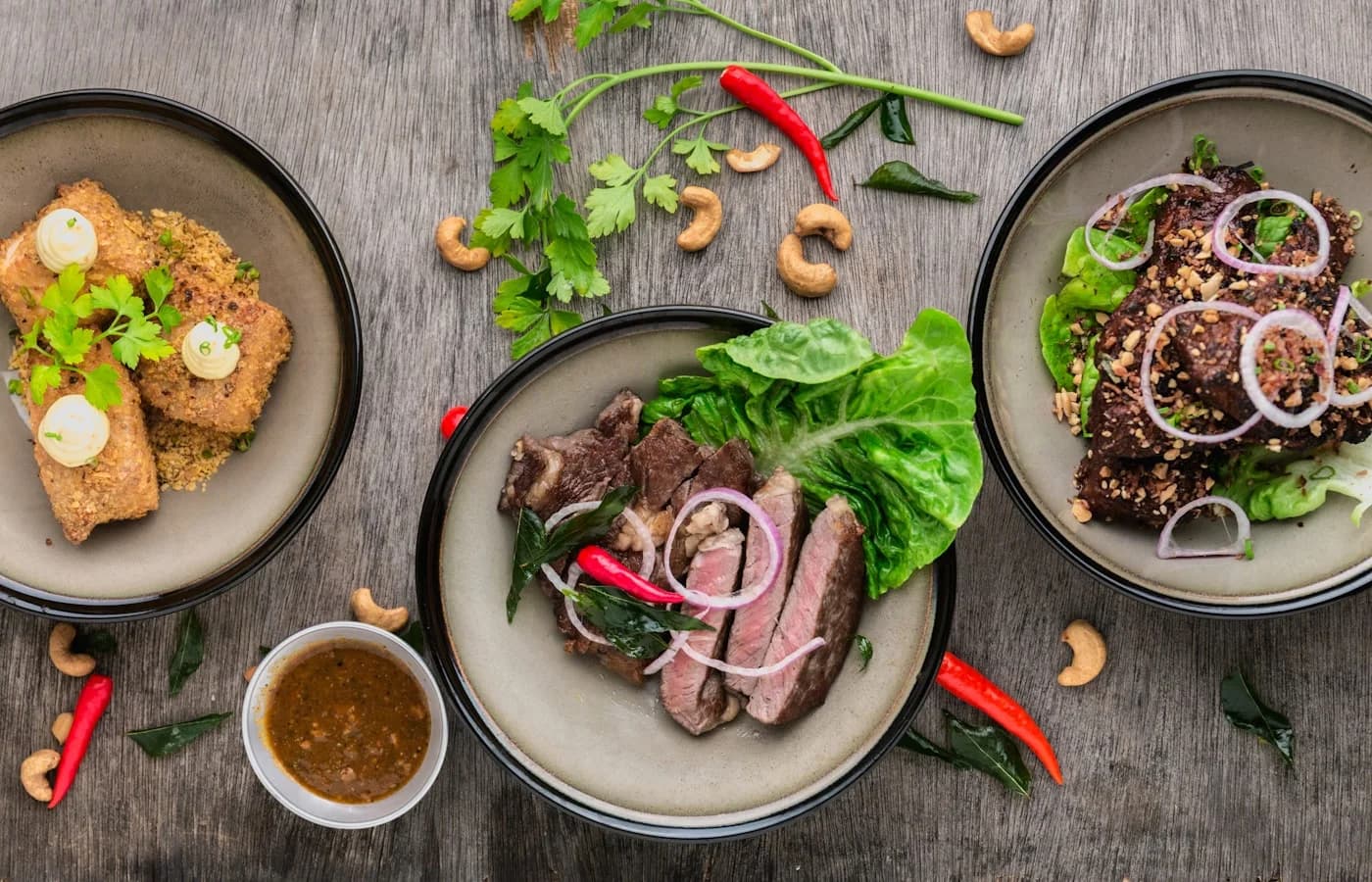 Colorful home-cooked meal on a table